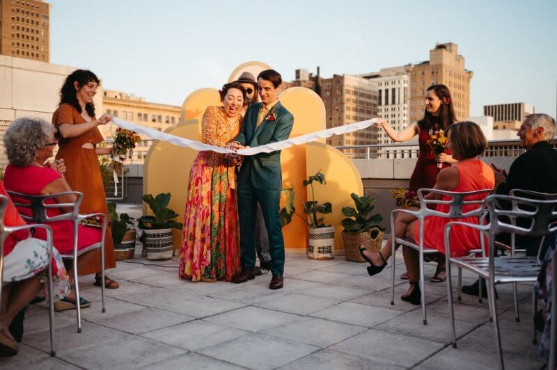 A ‘Tropical Art Deco’ Rooftop Wedding in Birmingham