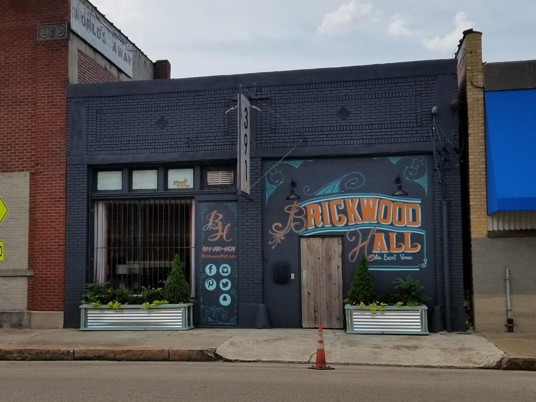 Front exterior of Brickwood Hall on Front Street in Memphis, TN.