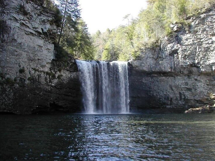 8 Hikes with Waterfalls Near Nashville, TN: Breathtaking Cane Creek Falls waterfall with a huge swimming hole