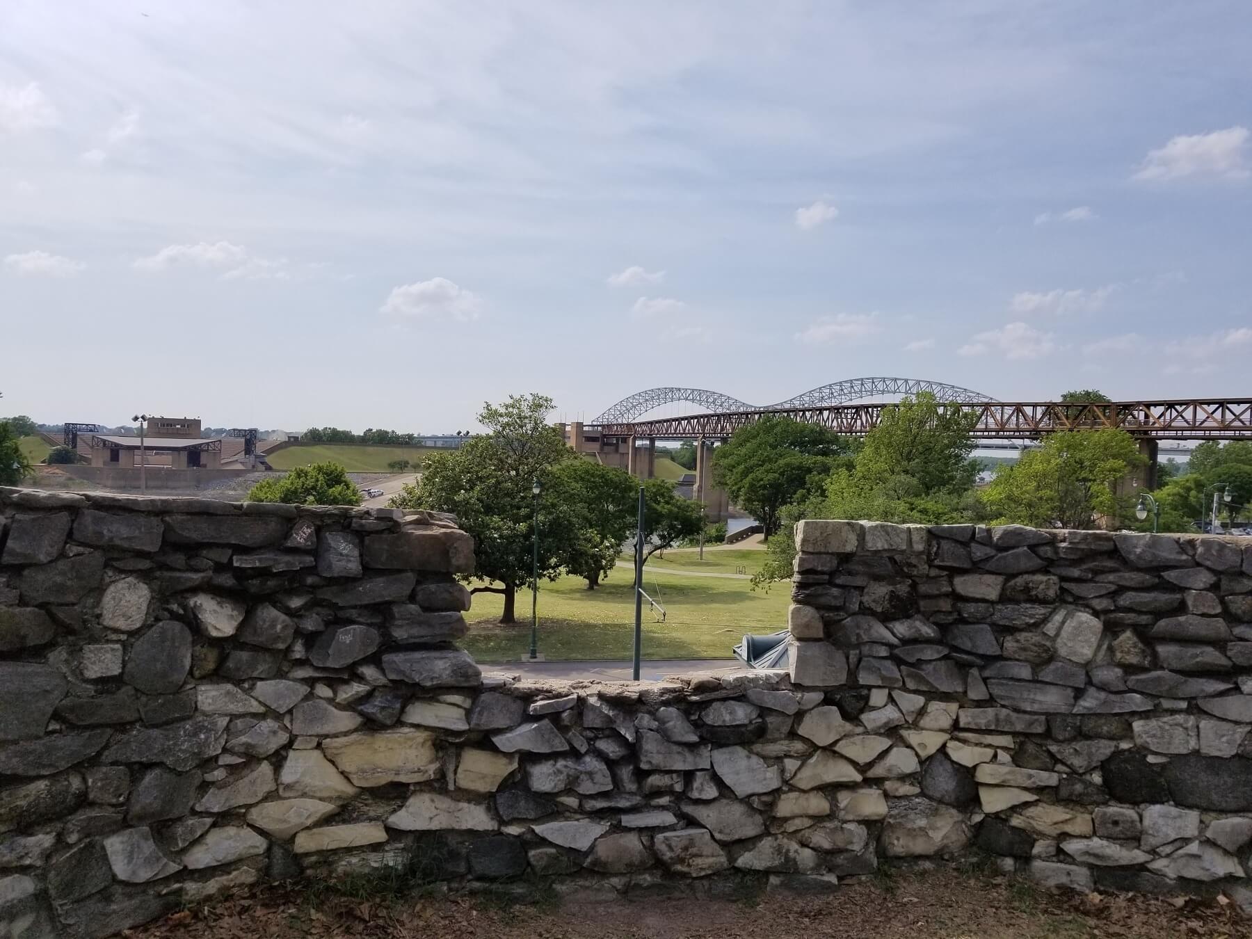 View of Hernando DeSoto Bridge from Fourth Bluff.