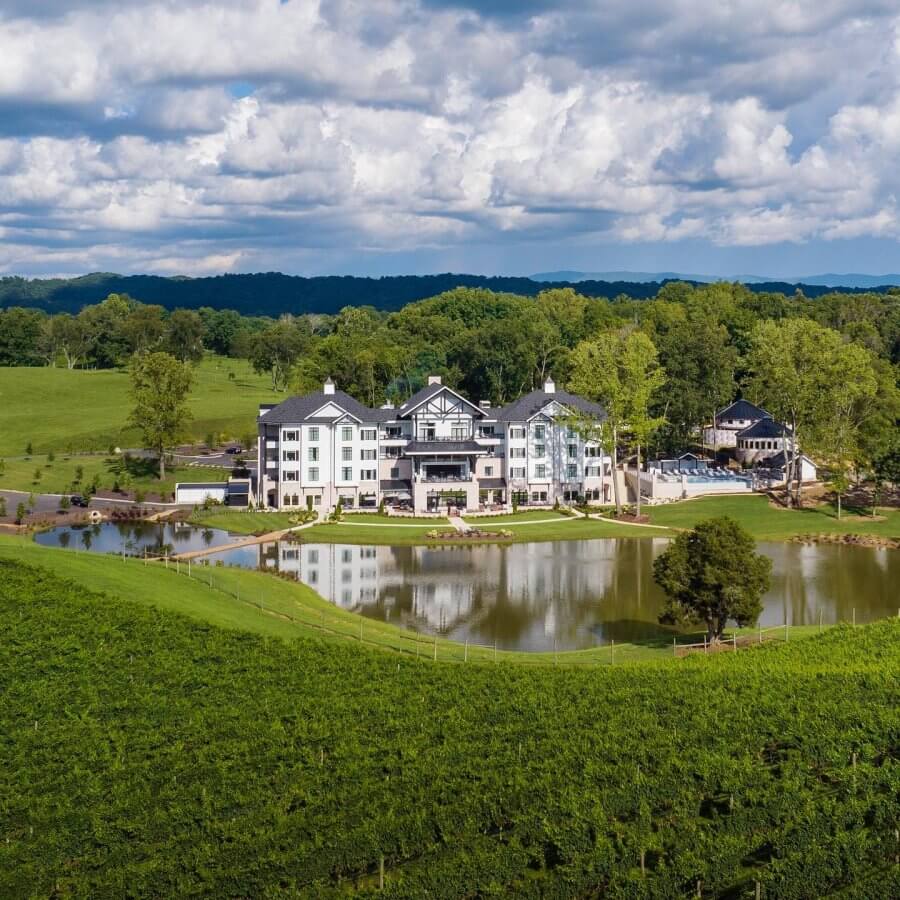 Nicewonder Farms and Vineyard, overlooking a lake