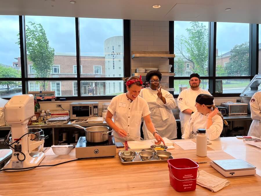 Geri-Martha conducting a culinary class.