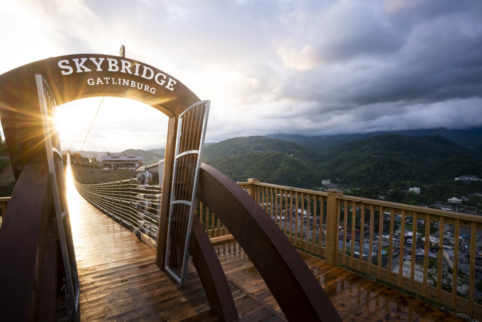 SkyBridge Gatlinburg at sunset