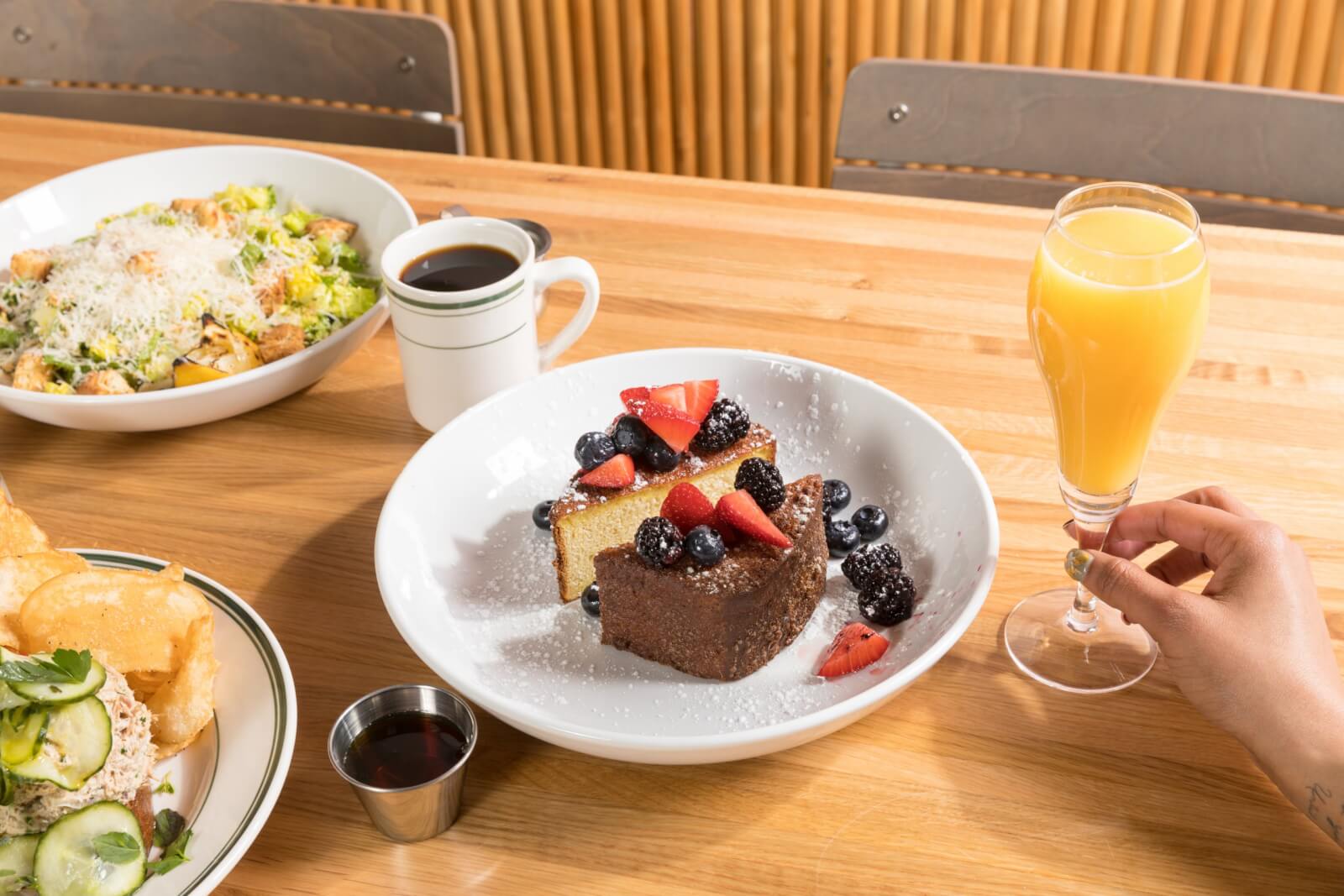 plated french toast with berries