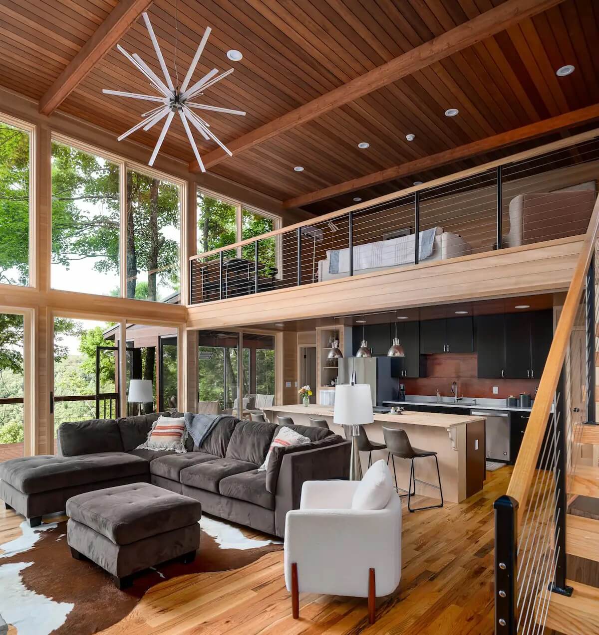 Modern interior of a luxury cabin. 