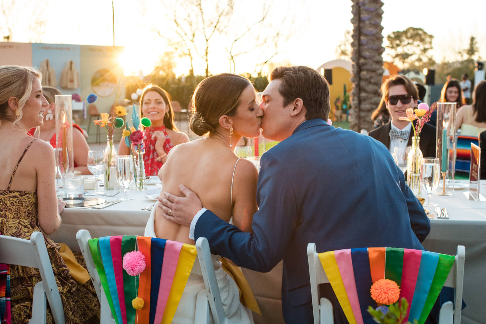 This Desert Wedding Had Stilt Walkers, Disco Balls & a Glitter Bar!