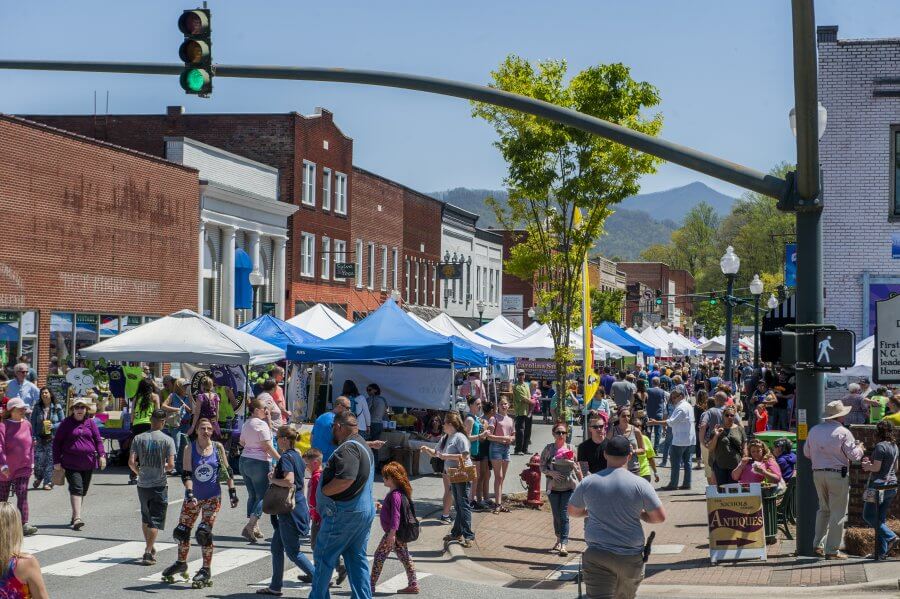 Outdoors at The Mountains festival in Sylva NC