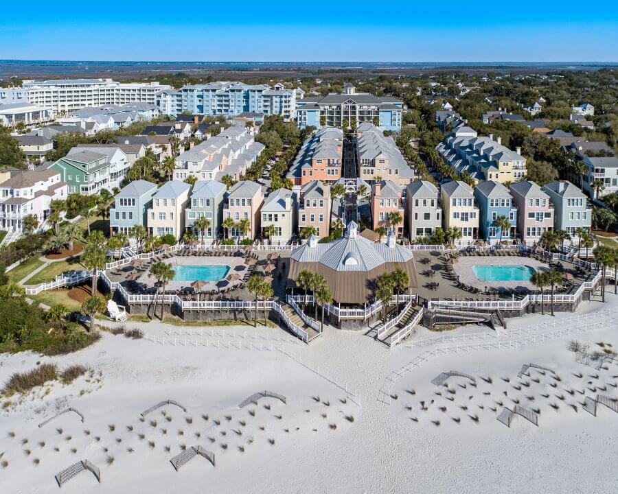 Wild Dunes aerial beach view