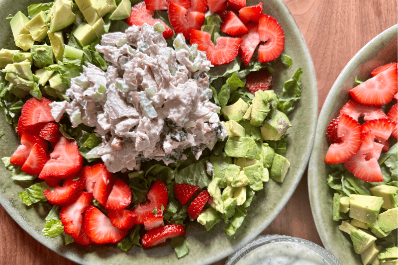 Best Chicken Salad with Grapes & Pecans + Fresh Strawberry-Avocado Salad
